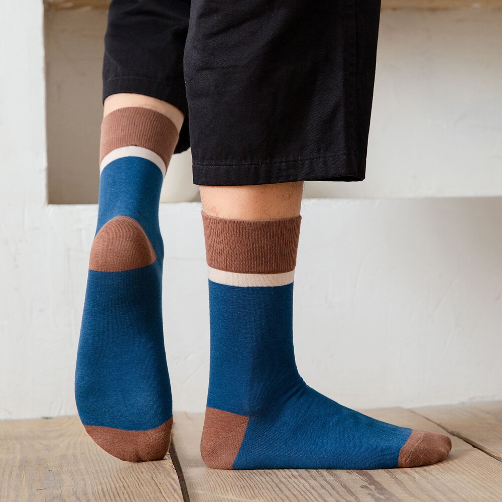 Calcetines de algodón transpirables para hombre, calcetín informal de negocios, , estilo Harajuku japonés, invierno,
