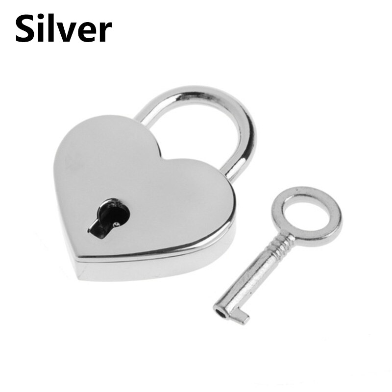 Mini candado con forma de corazón Vintage, candado, bolso con llavero, diario, Protector de joyería, Maleta, candado de equipaje, 1 ud.: 2