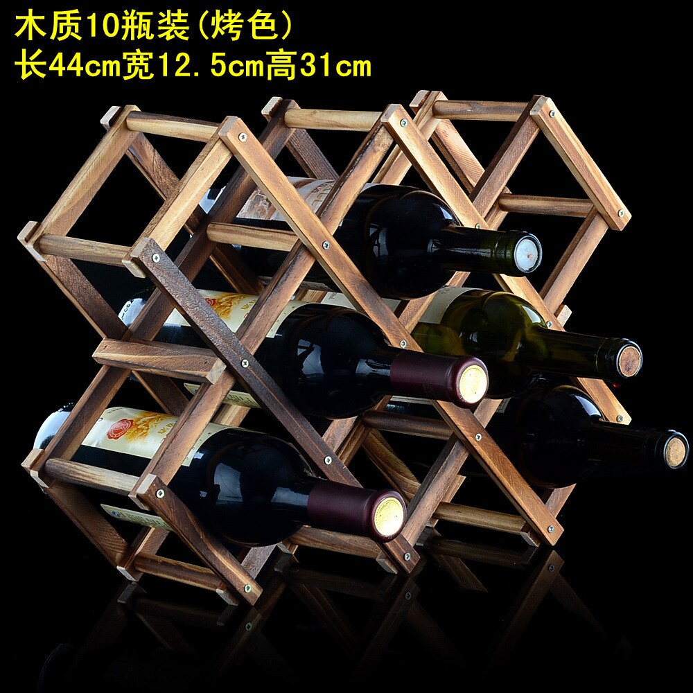 Home wood folding wine rack wine rack 3/6/10 bottle folding wine rack: color8