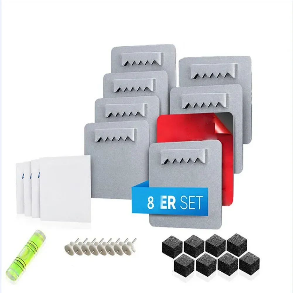 8- pack tavelhängare spegelram självhäftande krok foto oljemålning upphängningsplatta sågtandade krokar konstverk väggkrok beslag: Default Title