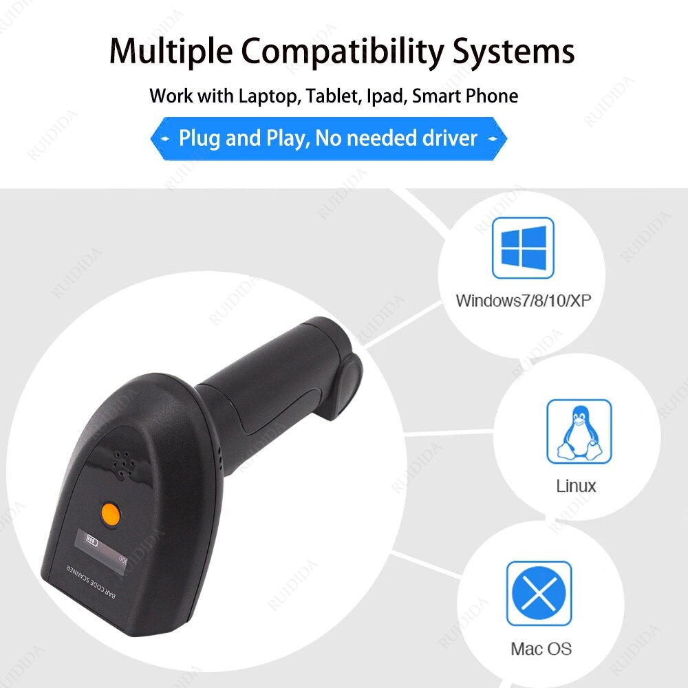 Ai Intelligente Voice Barcode Scanner 2d Draadloze Code Reader Scanner Draadloze 2D Bluetooth Bar Code Scanner Qr Code Reader 2d