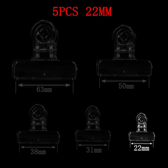 1 Set 5PCS Clear Plastic CDC Magic Tools Stacker Feather Bender Assorted Clips Dubbing Hackle Holding Tool Fly Tying Accessories: 22mm