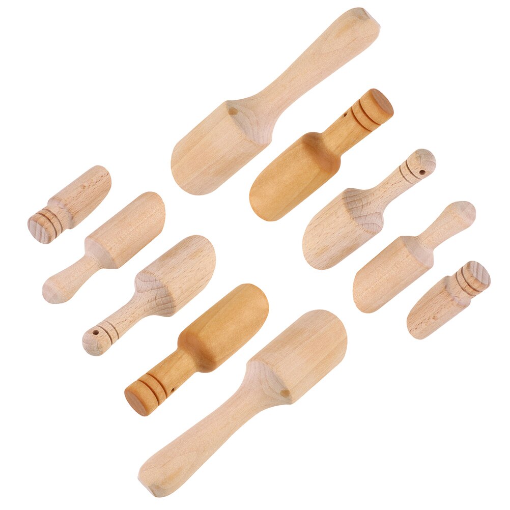10Pcs Wooden Salt Spoon Wood Seasoning Spoon Tea Salt Shovel Kitchen Gadget: Default Title