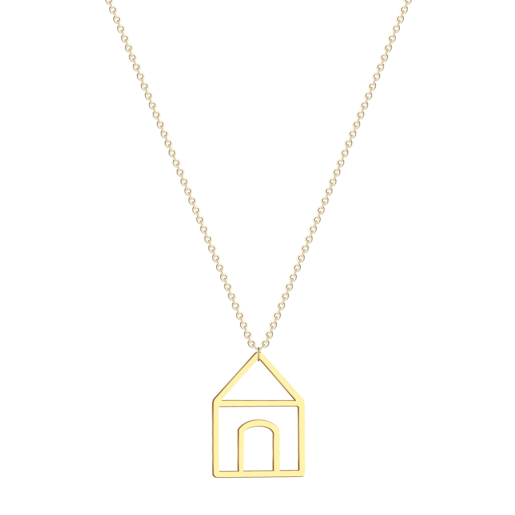 QIMING Minimalist Little House Pendant Necklace Fo... – Grandado