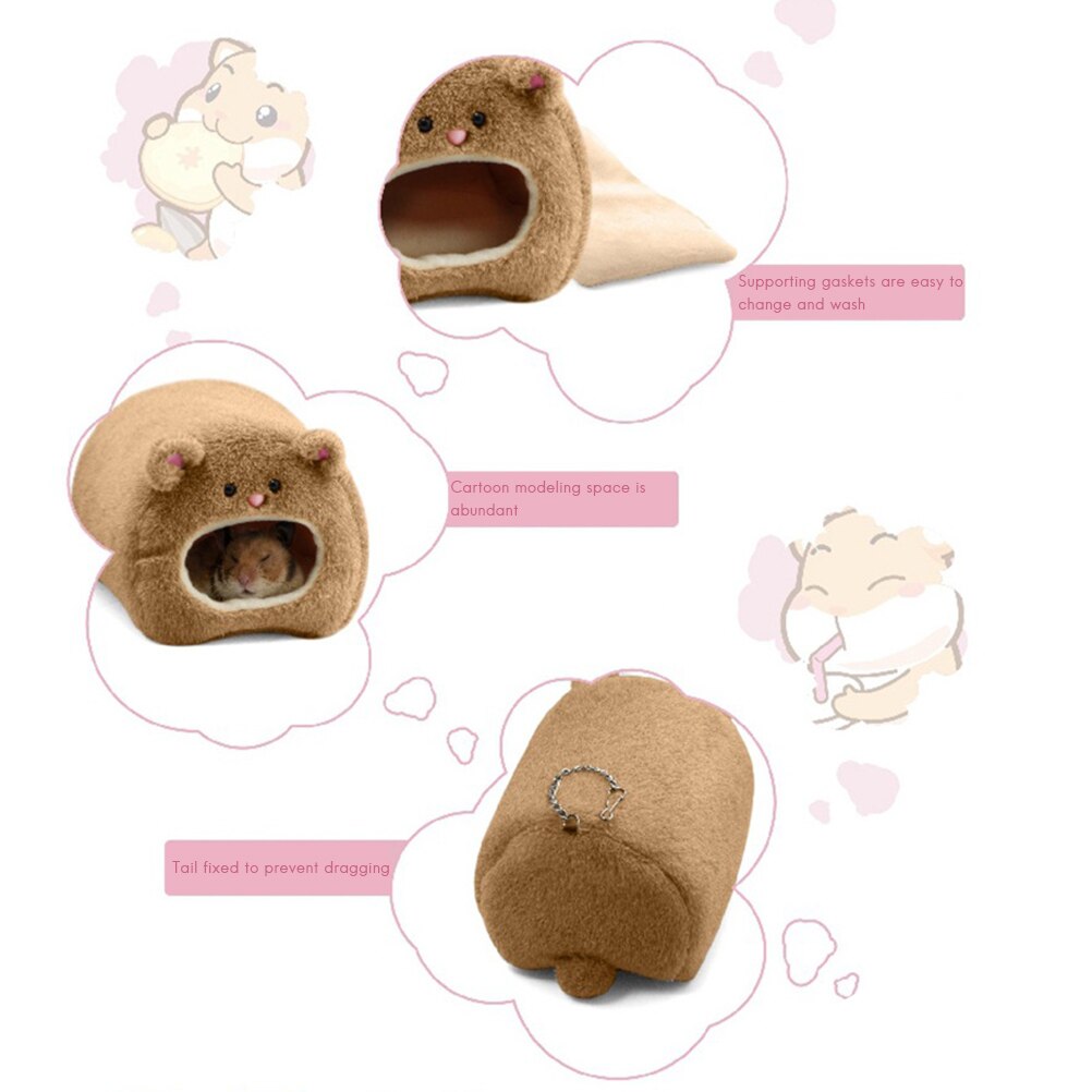 Niche à Hamster en forme d'ours, lit , écureuil, Hamster d'hiver, jouet maison, fournitures pour animaux de compagnie