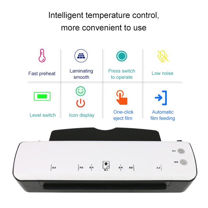 MINI Thermal Office and Cold Laminator Machine A4 Document Photo Blister Packaging Plastic Film Roll Laminator