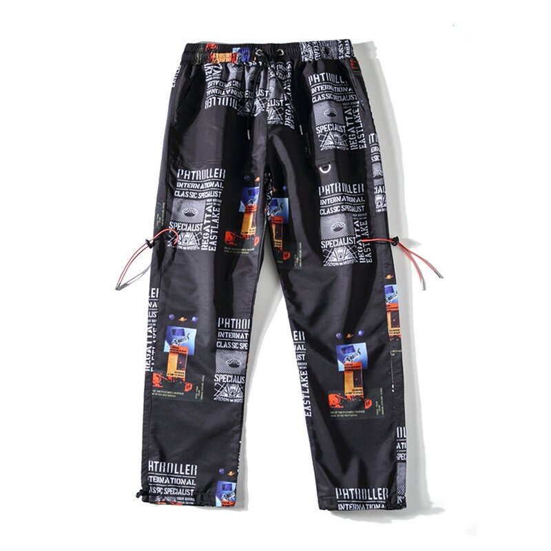 Streetwear Joggers Mannen Hip Hop Enkellange Broek Heren Lente Herfst Casual Printing Joggingbroek Heren Harembroek: Black / S