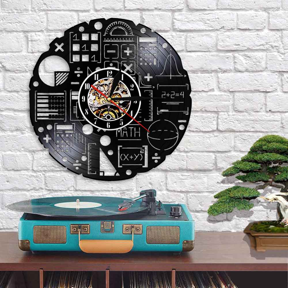 Math Formulas Wall Clock Math Equation Educational With LED Backlight Teachers School Classroom Decor Mute Silent Watch
