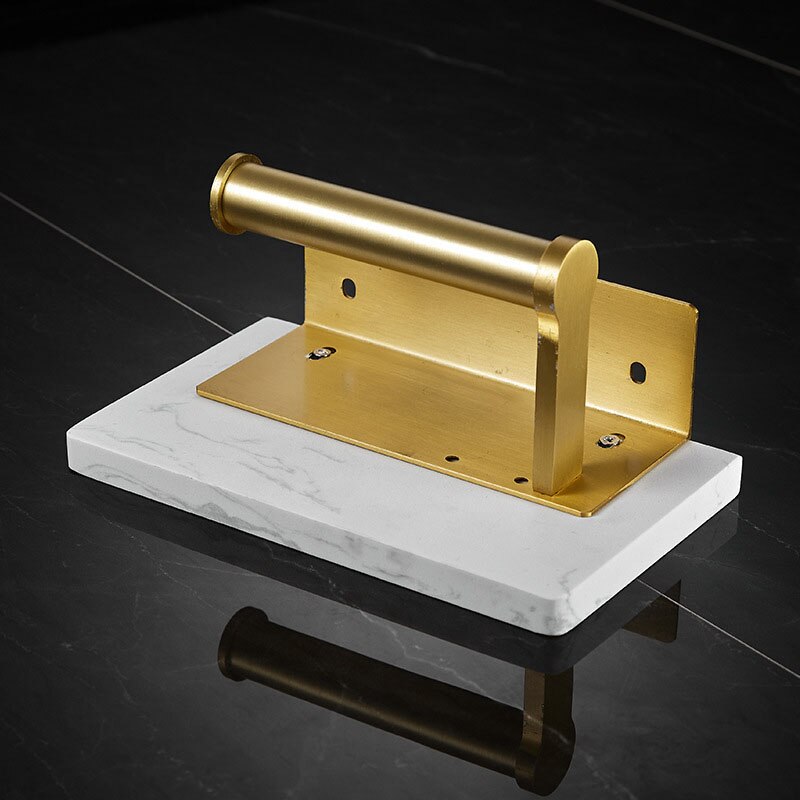 Porte-rouleau de papier essuie-tout en marbre doré, support mural de luxe pour téléphone portable, étagère de salle de bains, porte-papier toilette