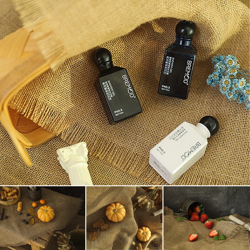 Burlap Cloth Cotton Linen Cloth Retro Effect Photography Backdrops Props for Food Cosmetics Shoot Background Material