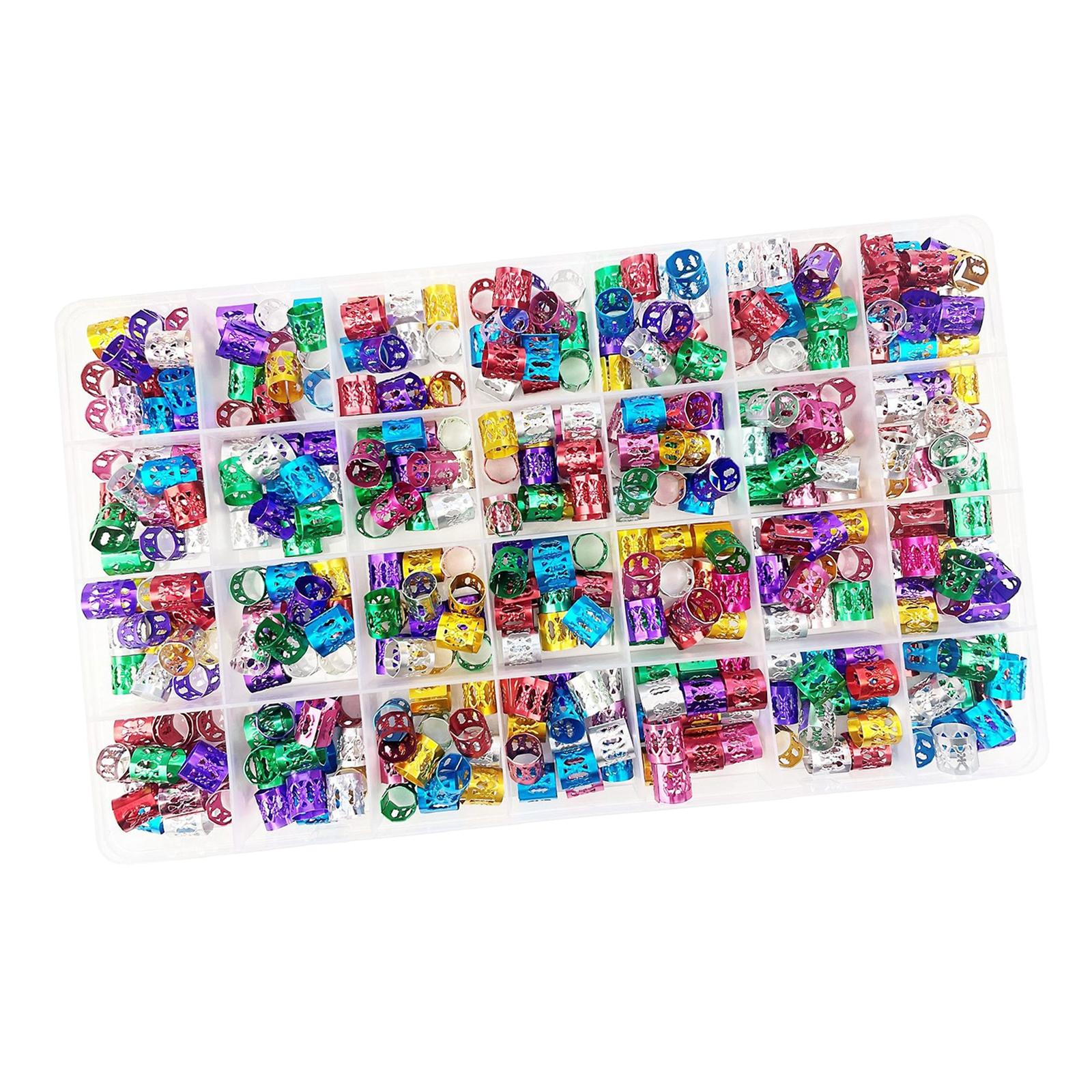 400Pcs Hair Dreadlock Beads Metal Cuffs Hair Coil for Hair Decorations Clips Girls