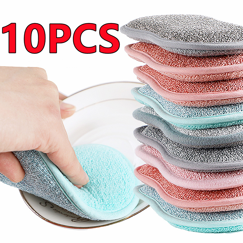 10/5/3/1PCS Scrub Sponzen voor Gerechten Non-Scratch Microfiber Spons Non stick Pot Schoonmaken Sponzen Keuken Gereedschap Wassen Pot Gadgets