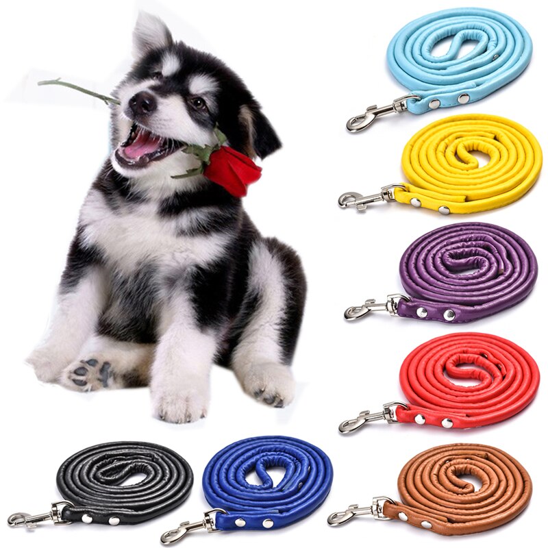 1 PC Hond Dierbenodigdheden Hond Strap Training Lead Leash Rope Leash Verstelbare Touw Populaire Tractie Hond PU Leer