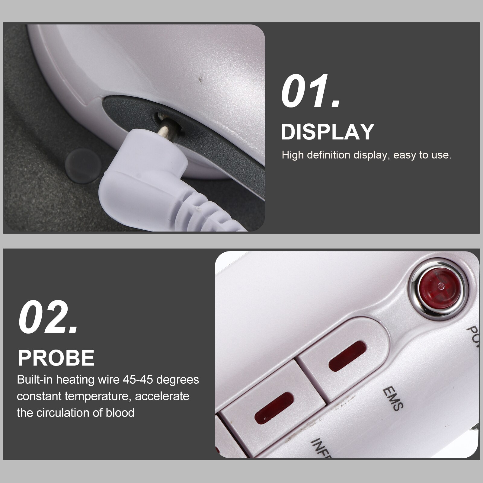 3-in-1 Ultrasonic Body Beauty Machine Far Infrared Cosmetic Instrument (White)