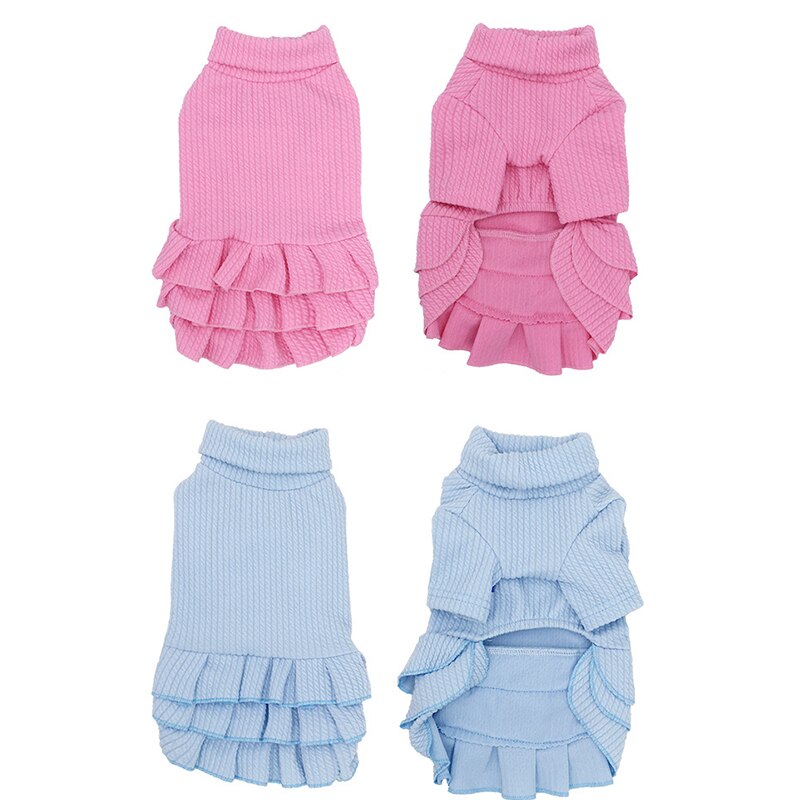 Herfst Winter Coltrui Huisdier Rok Schattige Puppy Hond Jurk Kat Trui Effen Kleur Gestreepte Hond Trouwjurk Voor Kleine Hond kleding