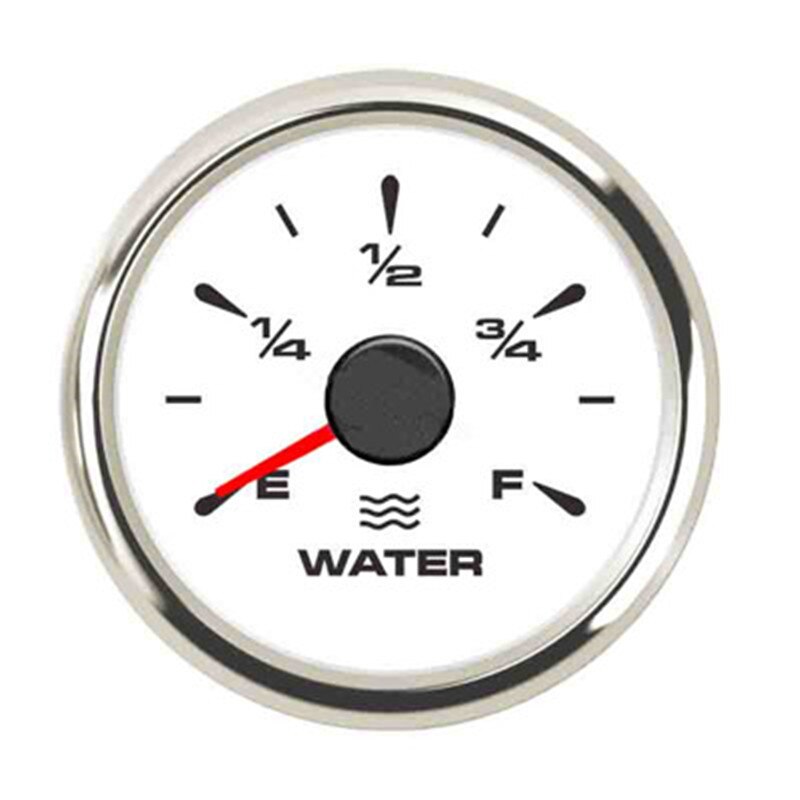 52mm Boat Car Water Level Gauge Waterproof 0~190 ohm Water Level Indicators 9~32V With 7 Colors Backlight: White Silver Gauge