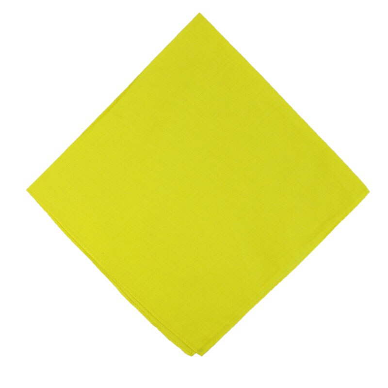 100% Cotton Soild Plain Black White Navy Blue Red Color Bandanas For WomensMens Multi Colour Style Wristband: Yellow