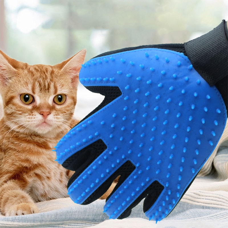 Luvas do pente da escova do cão do animal de estimação do silicone, suprimentos da beleza da massagem da limpeza do animal de estimação luvas da limpeza do cabelo do gato acessórios