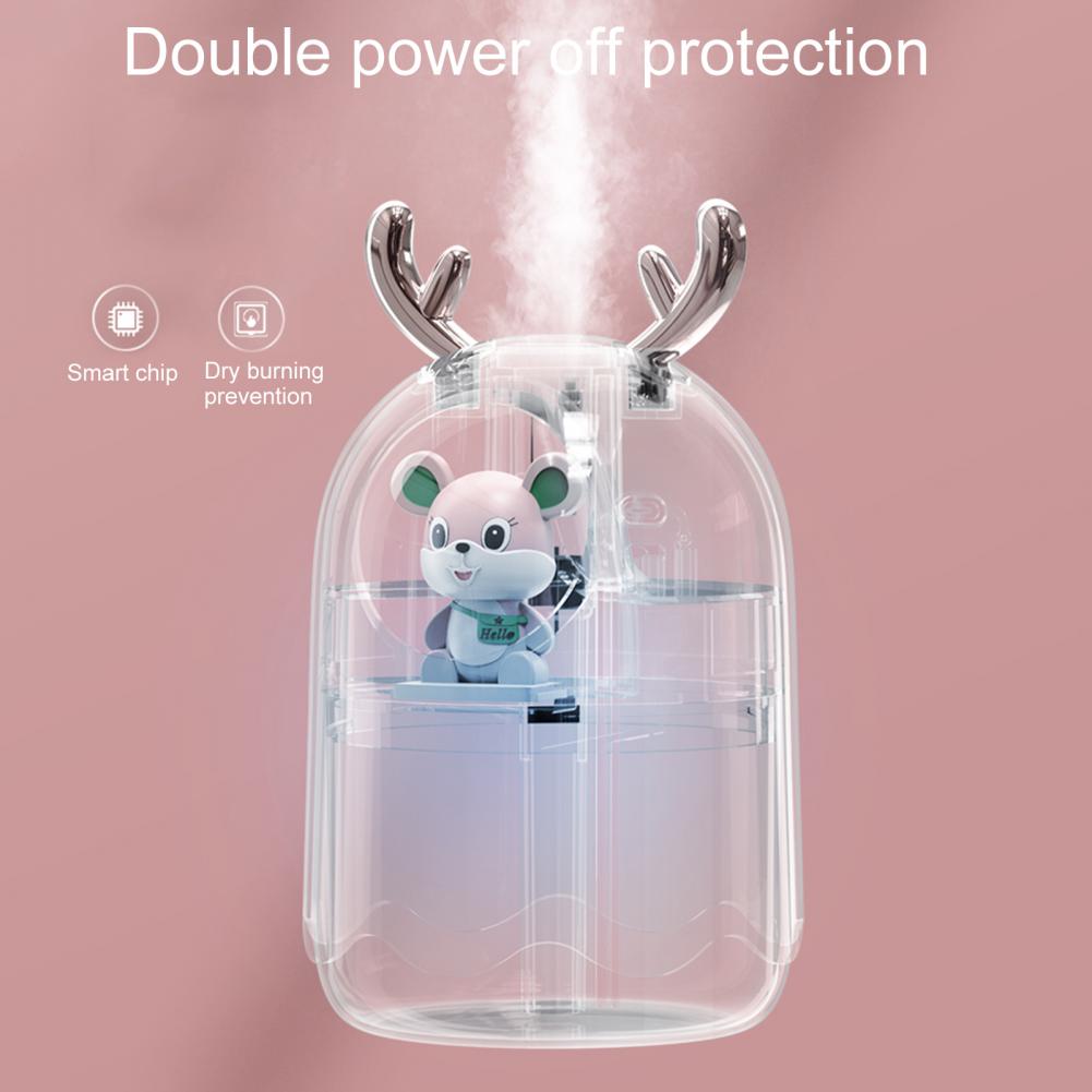 Portable USB Mini Air Car Humidifier Household 300ml Ultrasonic Humidifier with LED Night Lamp for Home Office Car