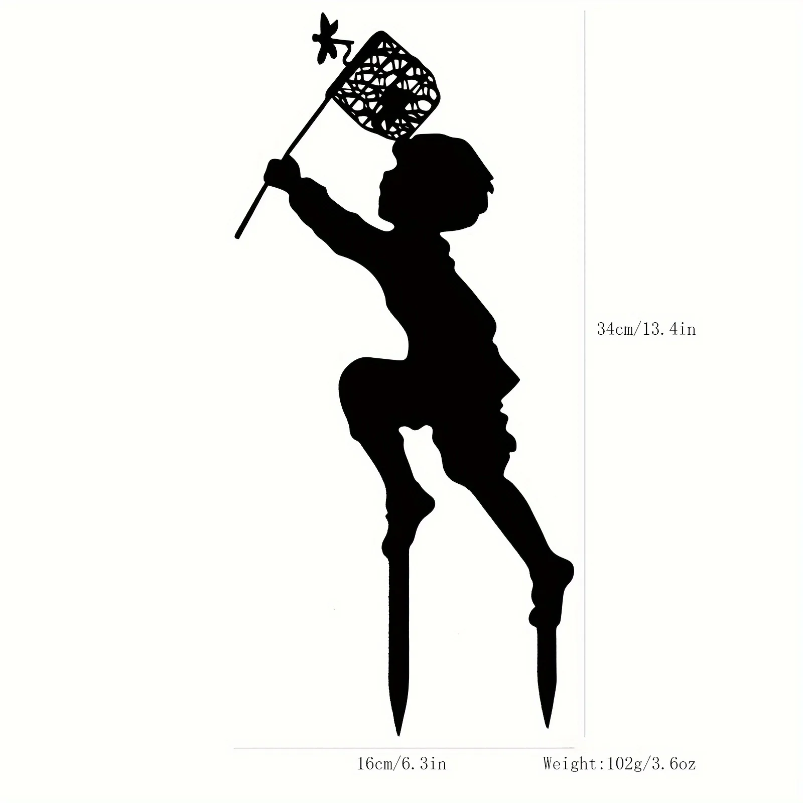 Metal have dekorative jordindsatser jernkunst, drenge og piger udendørs fangst sommerfuglemønster have dekorative bunker egnet: Sort