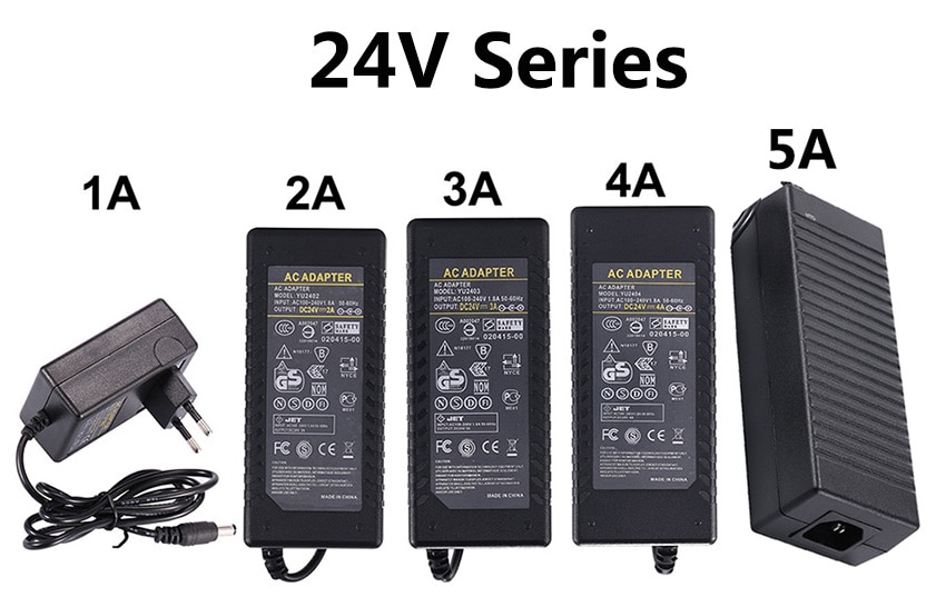 Adaptador de alimentación DC 5V 12V 24 V 1A 2A 3A 5A 6A 8A DC 5 12 24 V voltios transformadores de iluminación LED conductor adaptador de potencia tira de lámpara