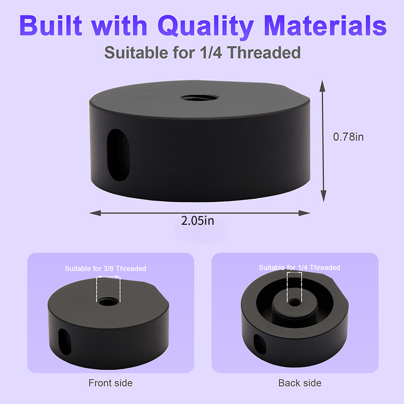 Suporte adaptador de alumínio com rosca 1/4 para tripé, adequado para Starlink Mini, e suporte adaptador de alumínio com rosca 3/8.
