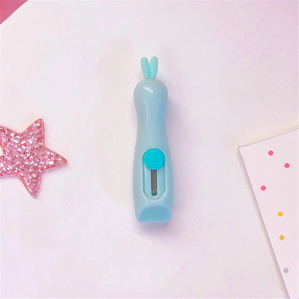 1-3pcs Portable Mini Cat Claw Utility Knife Kawaii Stationery Kids Handmade Paper Cutter Express Box Knife Office Supplies: 1pc blue rabbit