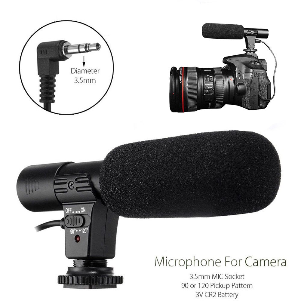 3.5Mm Universele Microfoon Voor MIC-01 Dslr Camera Gevoelige Externe Stereo Microfoon Voor Canon Nikon Dslr Camera Dv Camcorder