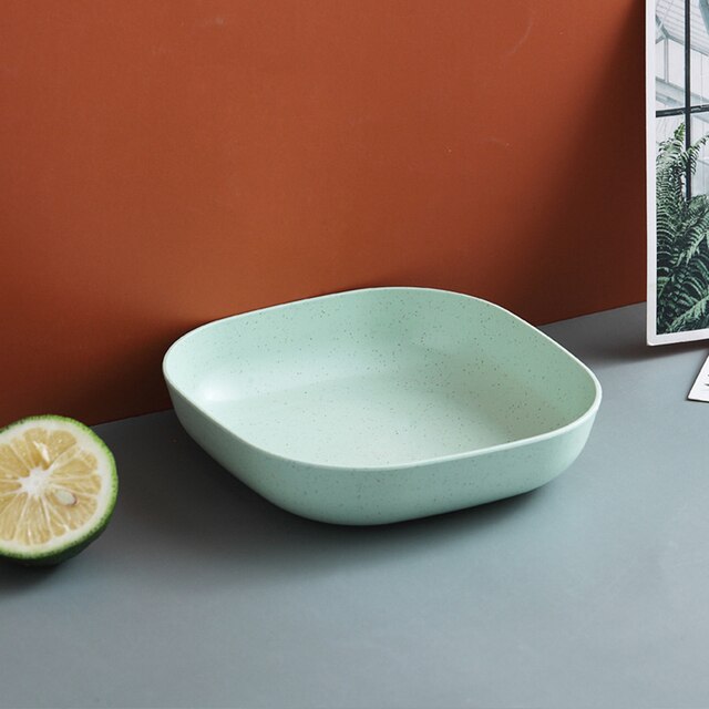 Multifunction Cutlery Set Plate Plastic Plate Spit Bone Snack Cake Dessert Candy Plate Dining Table Trash Plate Slag Plate: Green-Deep plate