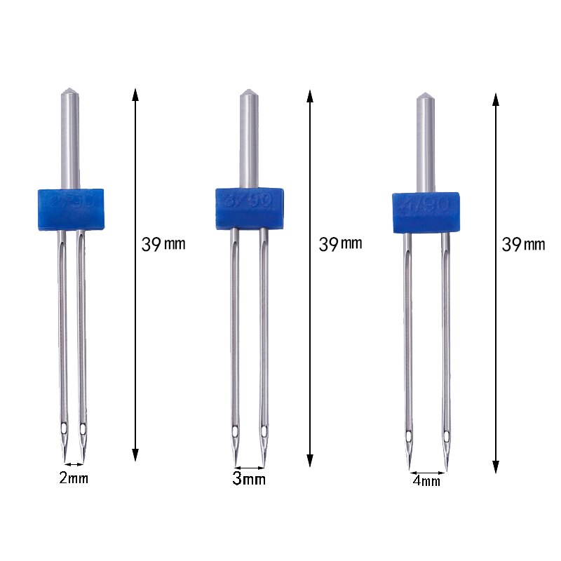 Agujas dobles multifuncionales para máquina de coser, 2/3/4MM, 6 uds.