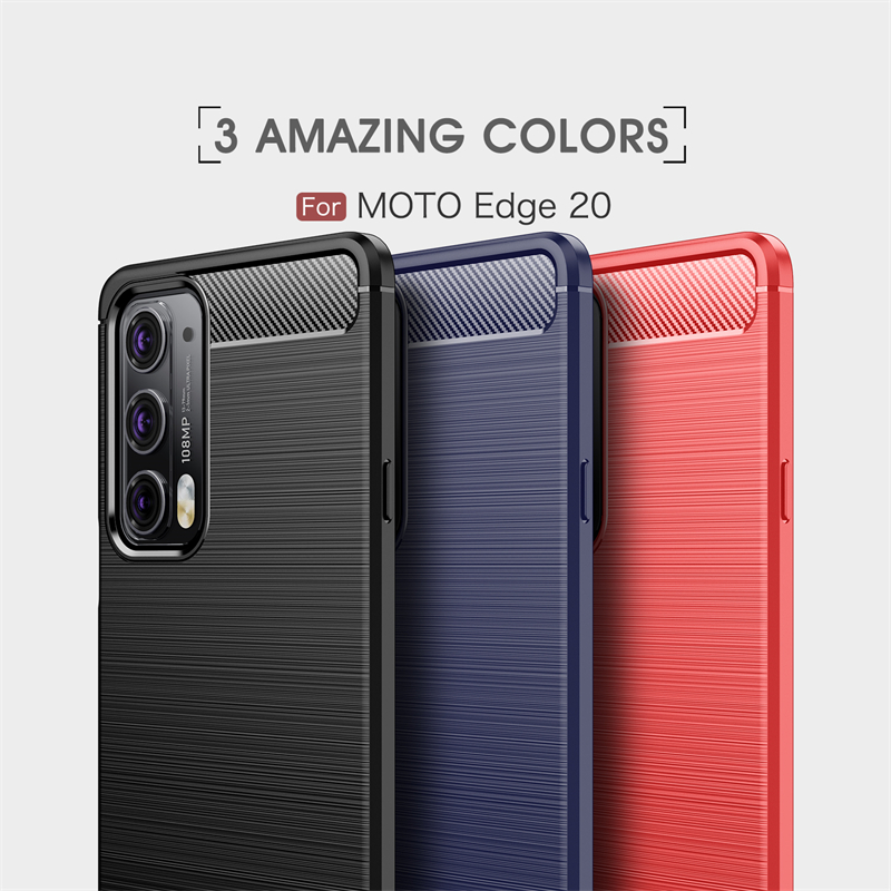 Handyhülle 20 stoßfestem silikon 20 carbonfaser-optik für motorola Kante 20