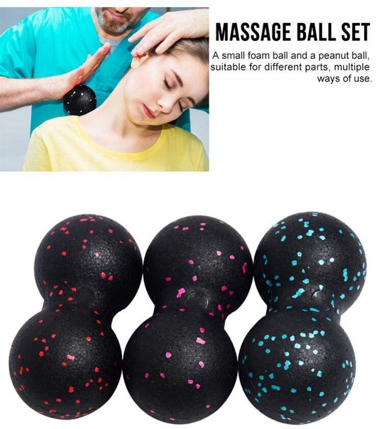 16*8CM Peanut Fitness Massage Ball Set Double Lacrosse Mobility Ball for Myofascial Physical Therapy Deep Tissue Massage