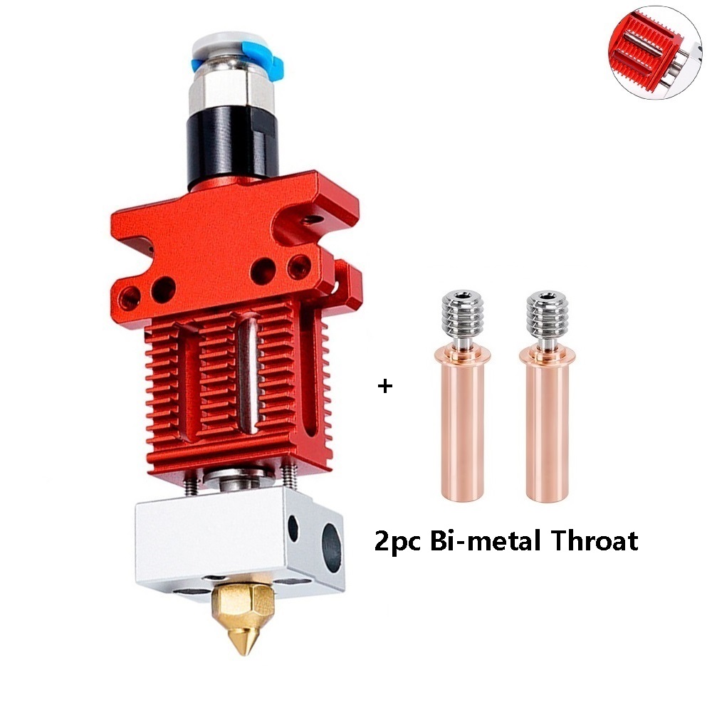 MEGA CR-6 SE Hotend Kit Metal Extrusion Extruder 3D Printing Parts Titanium alloy Bimetal heatbreak for Creality CR-5 PRO CR6: add 2pcs Throat