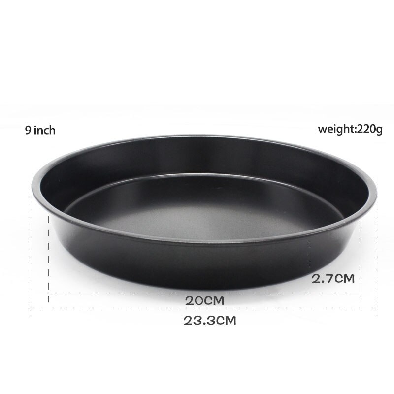 6/8/9 tums kolstål non-stick pizzaplåt tallrik tallrik form bakform bakform rund djup tallrik pizza pan hem bakplåt bakform