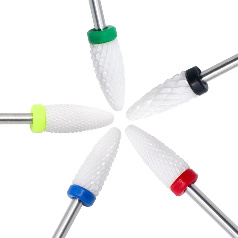 Brocas de taladro de cerámica para uñas LKE, 1 Uds., cortador de fresado para manicura, cortador para pedicura, limas eléctricas para uñas, broca