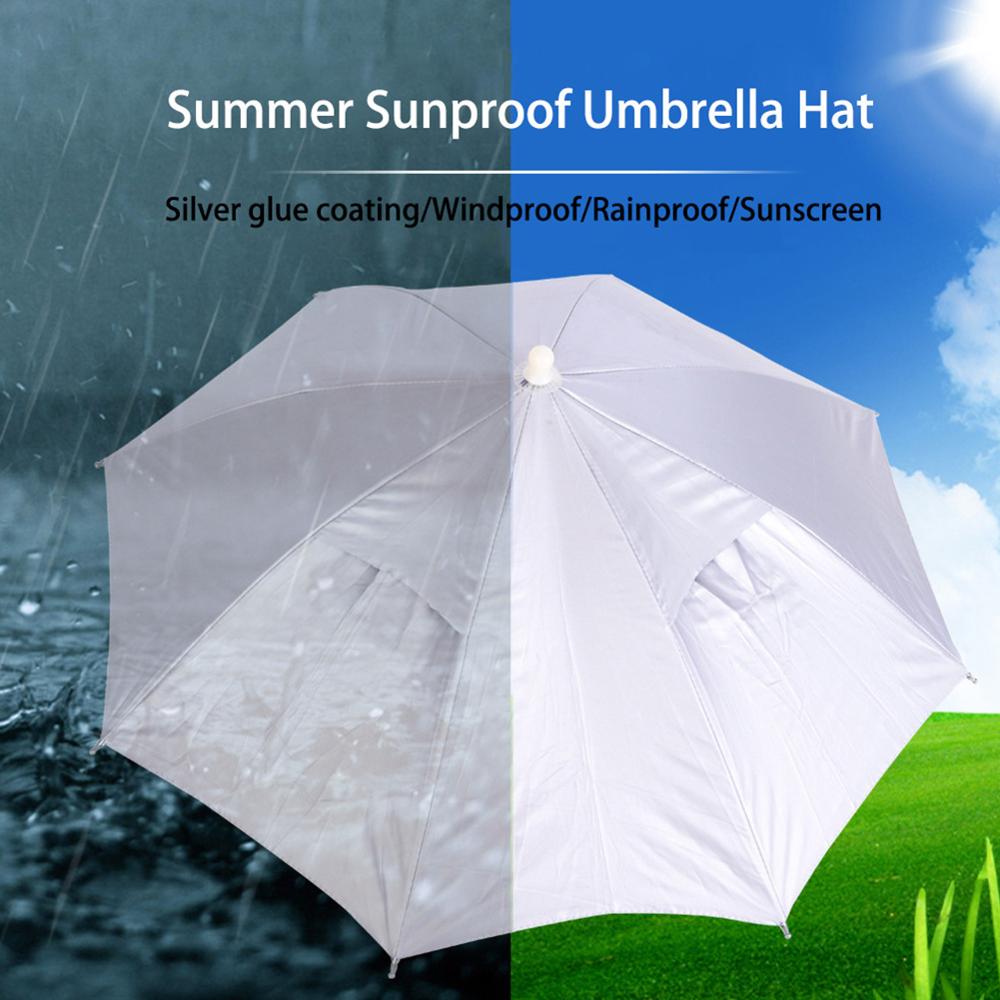 25,5 "paraguas sombrero plegable cabeza sombrero con paraguas manos libres sombrilla de protección solar para senderismo Camping pesca deporte al aire libre