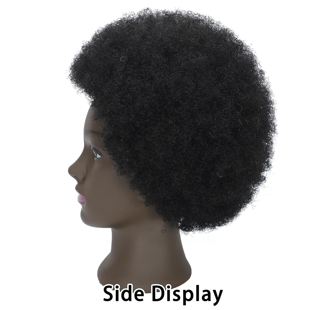 8 Inches Afro Mannequin Head Hair Traininghead Styling Head Braid Hair Dolls Head for Practicing Cornrows and Braids