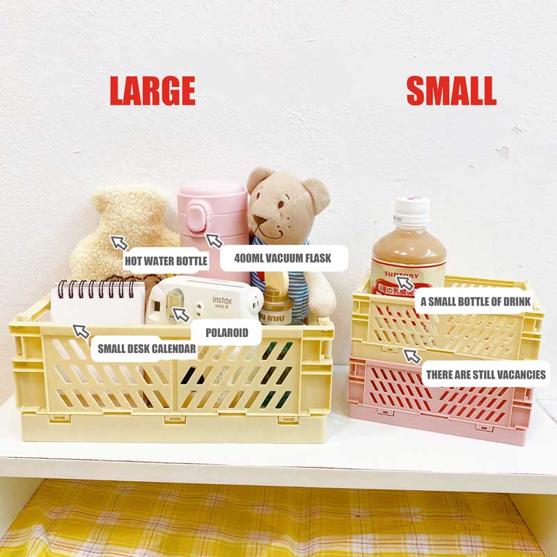 Panier de rangement pour stylos, boîte de rangement en plastique pliable Macaron, organisateur de papeterie de bureau pour étudiants, panier de rangement de maquillage, porte-stylo