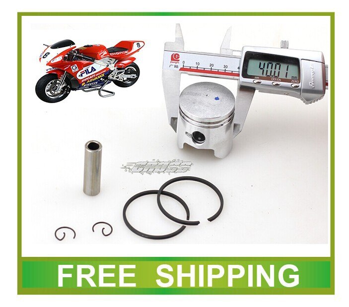 Pistón de 44mm, Mini moto atv, 40mm, quad 47 49cc, bicicleta de bolsillo, 2 tiempos, accesorios de Anillo de pistón de motor,: 40mm piston