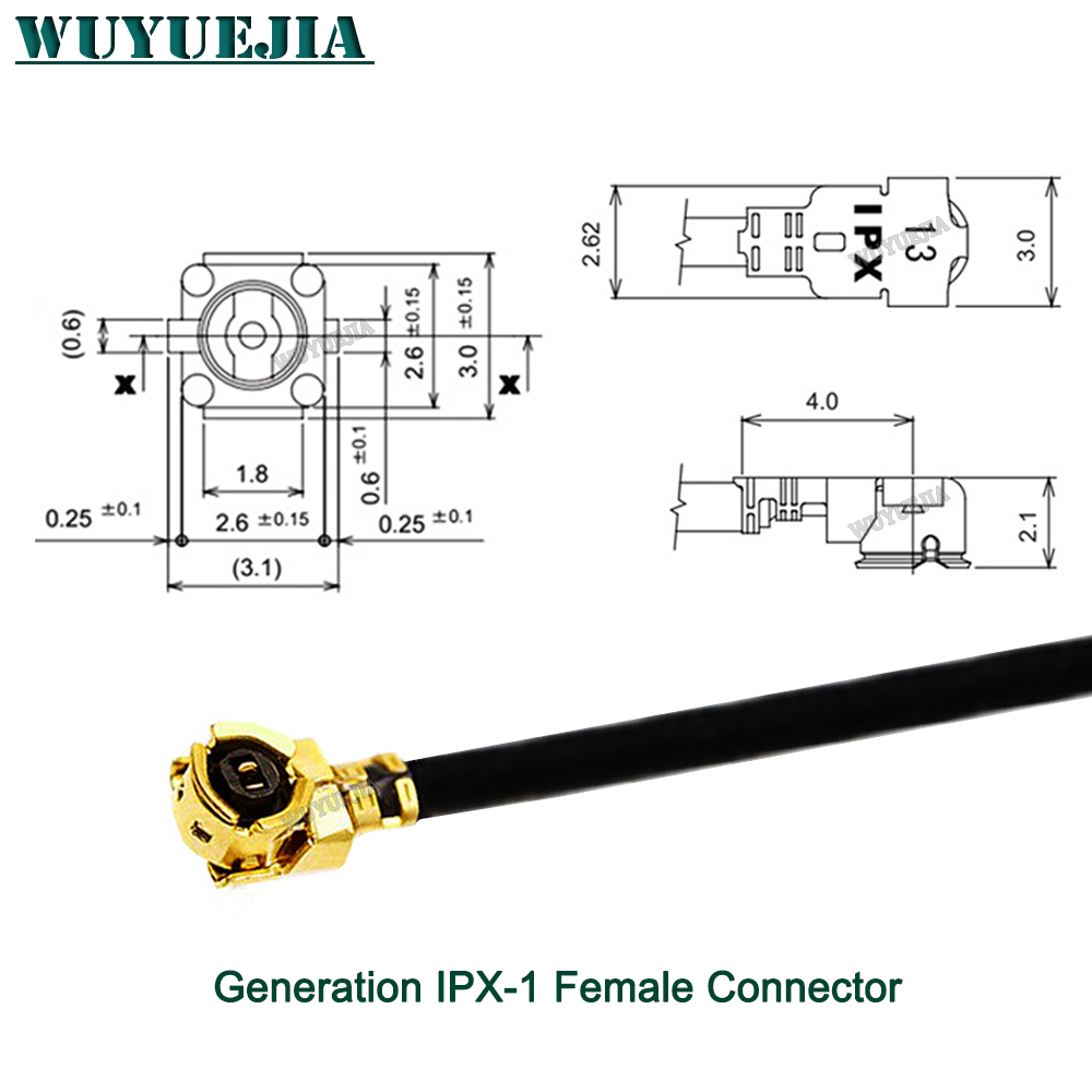 1 Uds IPX1 RF1.13 Cable uFL/u.FL/IPX-1 hembra a IPX1 macho/hembra antena WIFI Cable de extensión en espiral Cable RF 5 ~ 60cm