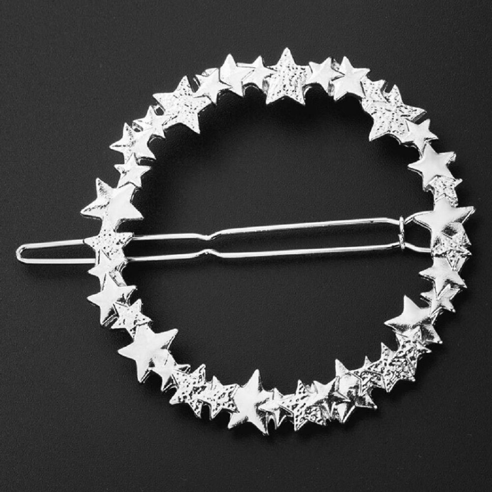 femme cheveux accessoires pince à cheveux épingle métal géométrique alliage bandeau lune cercle Hairgrip Barrette filles support