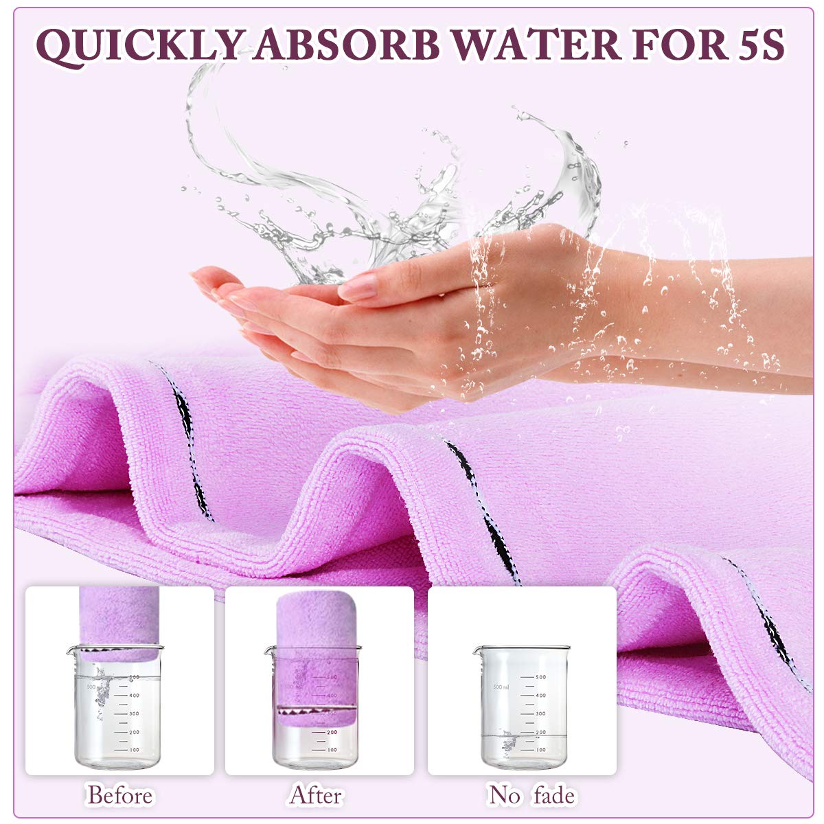 Toalla de microfibra para el cabello, turbante de secado rápido superabsorbente, rizado, largo y grueso, gorro de baño, envolturas de secado