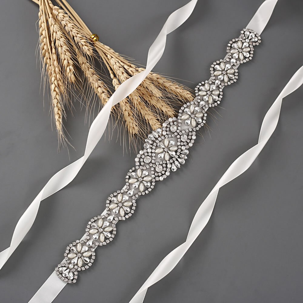 S161-S Luxe Bruid Jurk Riemen Met Strass Bruids Bruiloft Accessoires Riem Voor Vrouwen Trouwjurk Parel Riem Formele Riemen