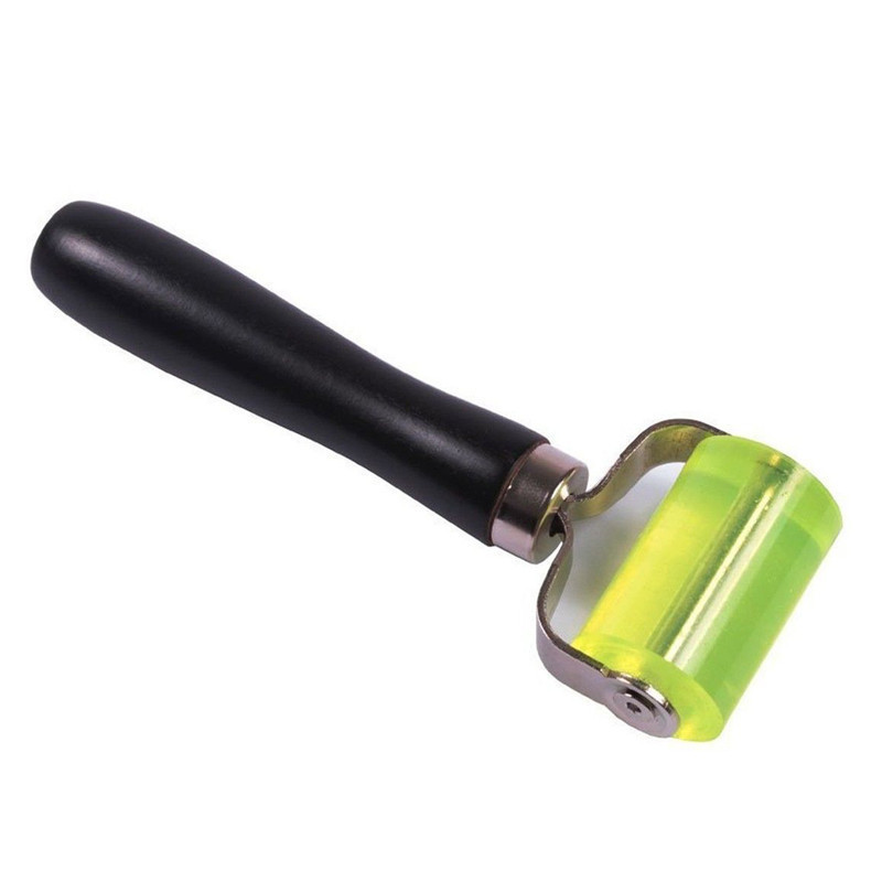 Zwart Houten Handvat Auto Sound Deadener Toepassing Rubber Roller Clear Green 3.5 cm 5 cm