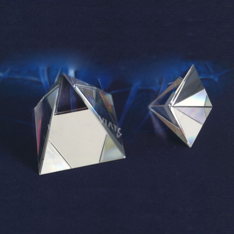1PC Quadrangular Pyramid Prism Crystal Rainbow Optical Glass Prisma Photography Light Test Science Experiment Instruments