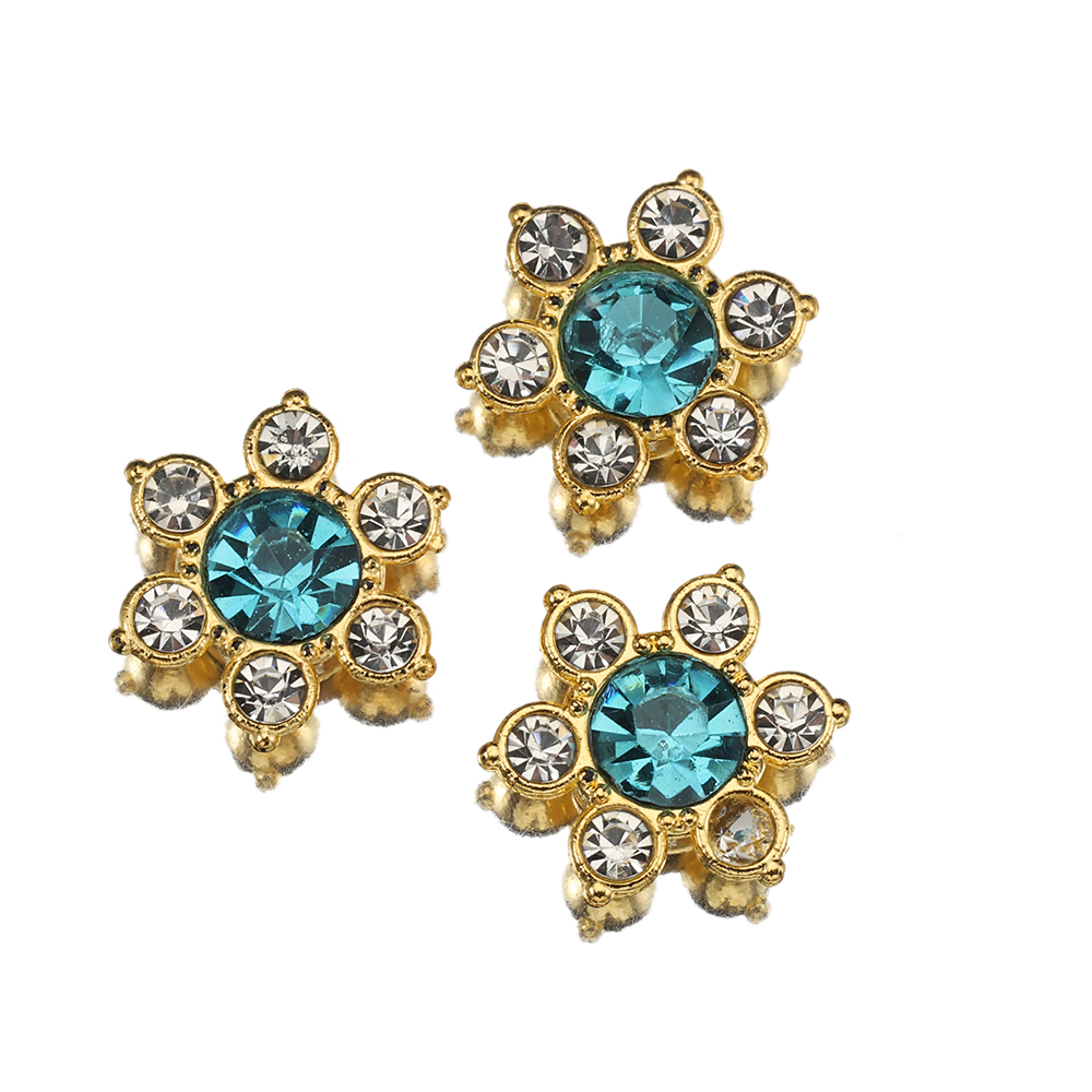 100 Stuks 50 Stuks 13Mm Bloem Kristal Strass Cabochon Platte Achterkant Patches Voor Sieraden Maken Naaien Op Broche Accessoires Diy: 14mm / Champagne