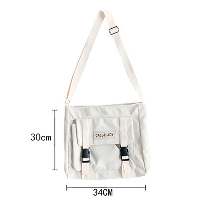 Mochila escolar de lona resistente al agua de nailon, bolso de mensajero sencillo de estilo japonés a la , bolso de cartero coreano