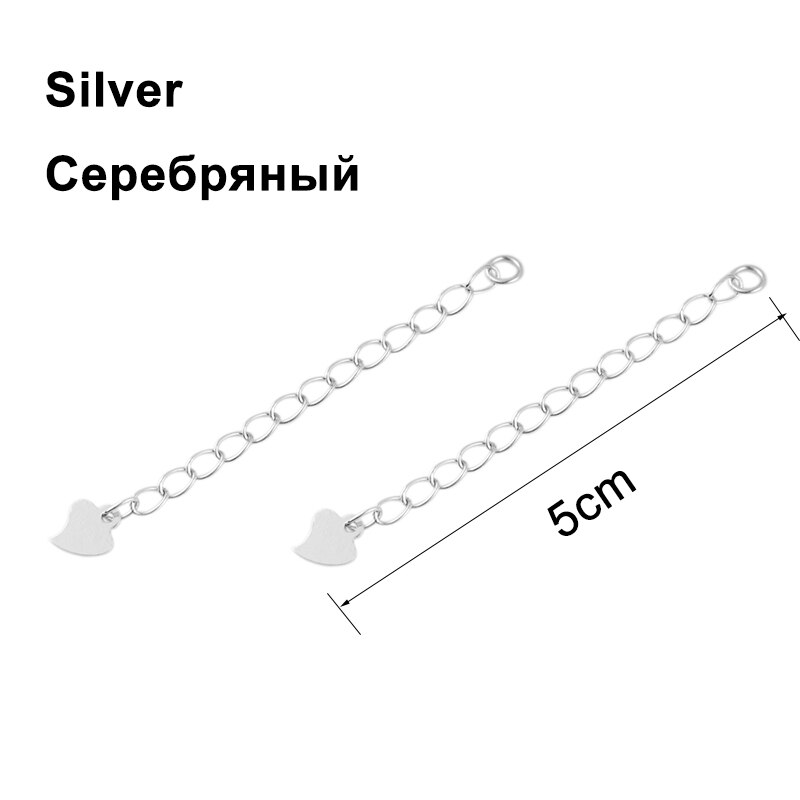 S925 Sterling Zilver Onregelmatige Hart Armband Staart Ketting Verlengketting Voor Diy Sieraden Maken Sieraden Accessoires Benodigdheden: silver 5cm