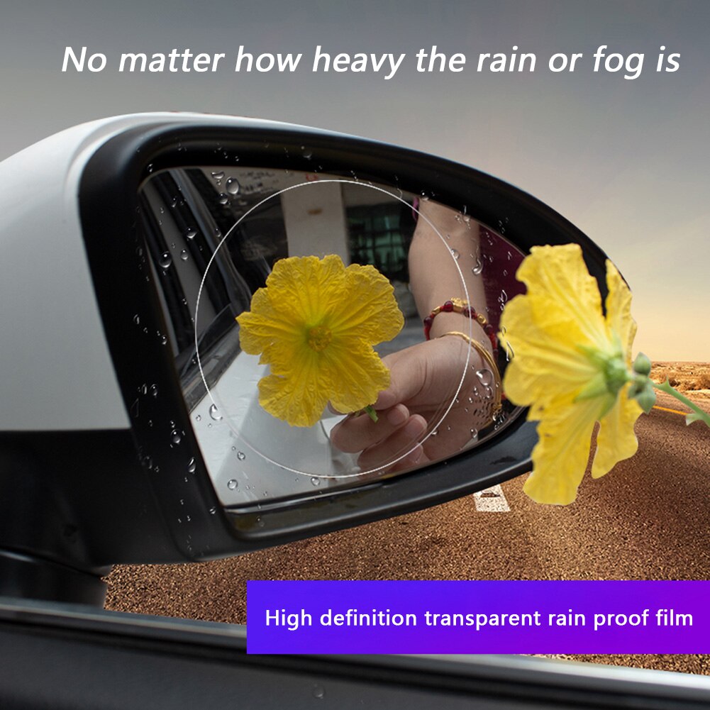 Film de protection universel Anti-buée pour rétroviseur de voiture, 2 pièces, Anti-éblouissement, étanche à la pluie, transparent et étanche