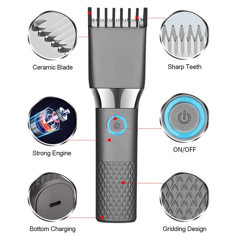 Hair Clipper Barber Shop Beard Hair Cutting Machine Electric Trimmer Set Cordless Men Hair Beard Cutter Tools
